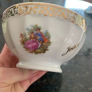 Antique French Limoges Hand Painted Porcelain bowl